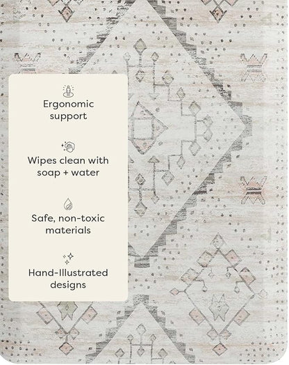House of Noa Nama Standing Mat – Anti-Fatigue Cushioned Kitchen Mats for Floor | Ergonomic Bounce-Back Foam Kitchen Mats | Anti-Fatigue Mats for Kitchen & Standing | Ula Calico | 22" x 54"