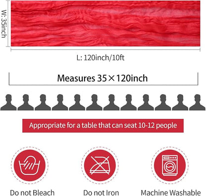 6 Pack Red Valentine's Day Cheesecloth Table Runner Gauze Table Runner 35x120 - Image 6
