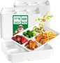 JOLLY CHEF Compostable 𝟱 Compartment Paper Plates 𝟭𝟭 * 𝟴 𝗶𝗻𝗰𝗵 [𝟱𝟬𝟬 𝗣𝗮𝗰𝗸] Heavy Duty White Divided Disposable Plate Eco-Friendly Biodegradable Food Trays for Party Lunch Dinner Christmas
