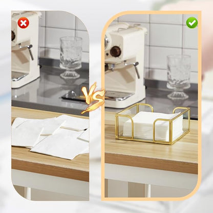 LemonRoad 2 Pcs Square Gold Napkin Holder - Image 6