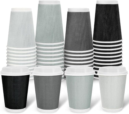 Whaline 100Pcs Gray Disposable Coffee Cups by Whaline