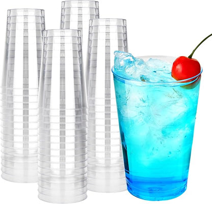 RACETOP 12 oz 100 Pack Disposable Plastic Cups, Disposable Clear Plastic Cups by RACETOP