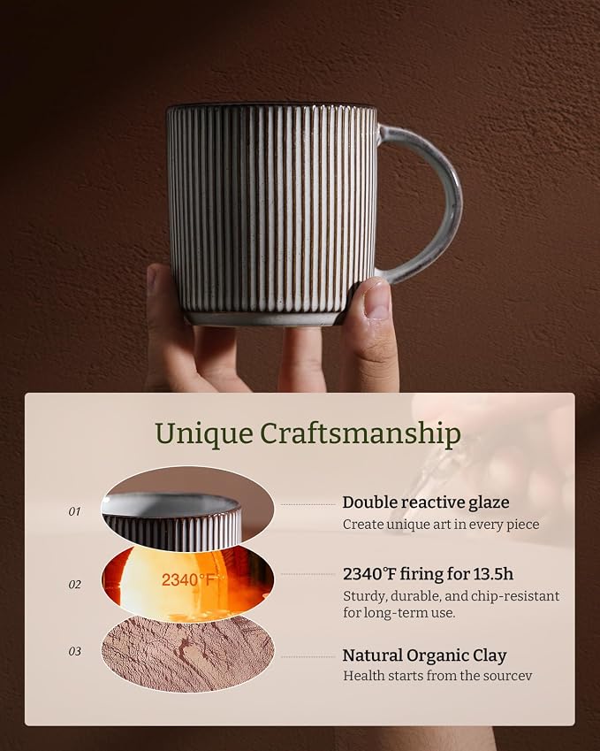 famiware Star Espresso Cups and Saucers Set of 4, 3 oz Ceramic Small Coffee Mug - Image 6