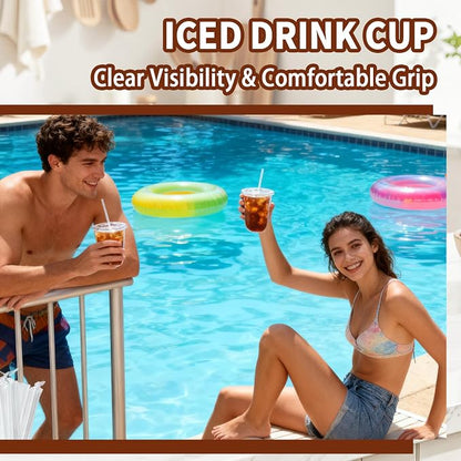 Alaeseje 100 Pack 16 oz Clear Plastic Iced Coffee Cups - Image 5