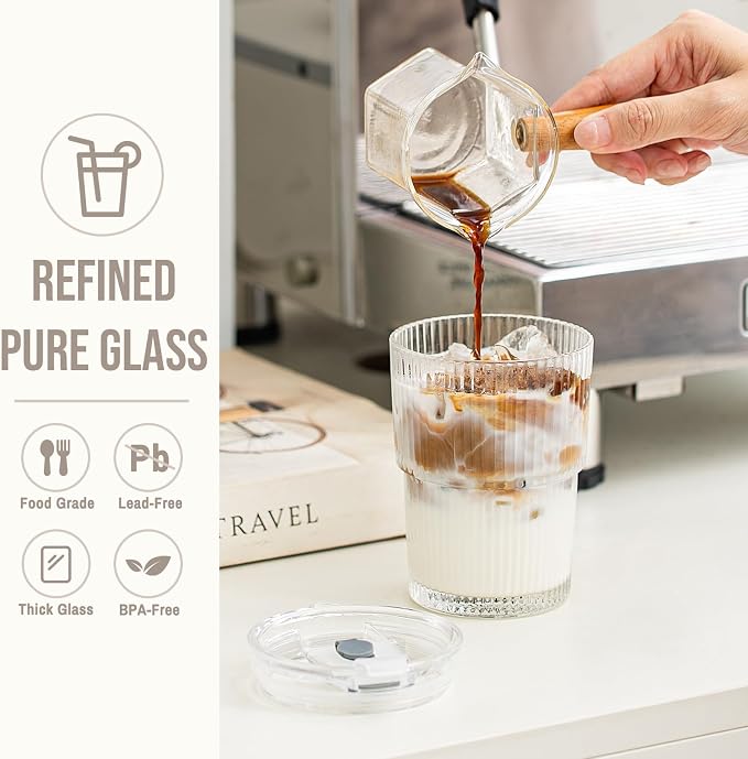 SoulTimes 13oz Ribbed Glass Tumbler - Image 4