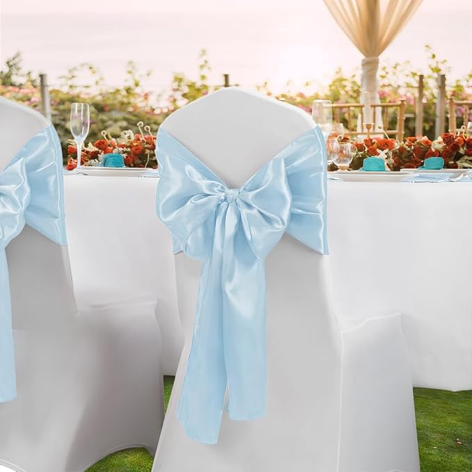 Horbaunal 6 Pack Satin Runners 12 x 72 Inch, Pale Blue | Bright Silky Smooth - Image 3