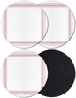 Coasters Set of 4, Modern Minimalist Styles Round Drink Coasters by Unknown