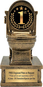 Decade Awards Action Pedestal Gold Toilet Bowl Trophy with Optional Inserts - Custom Engraved Plate On Request (7 Inch Tall)
