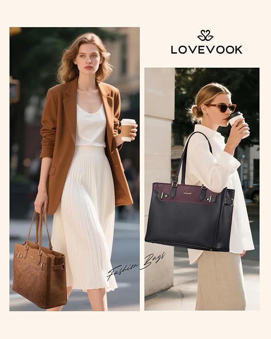 LOVEVOOK Laptop Tote Bag for Women Work, Teacher Tote Bag - Image 2