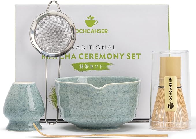 Ochcahser Matcha Set, Matcha Whisk Set Includes 17 oz Matcha Bowl | Matcha by Ochcahser