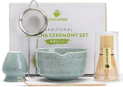 Ochcahser Matcha Set, Matcha Whisk Set Includes 17 oz Matcha Bowl | Matcha by Ochcahser