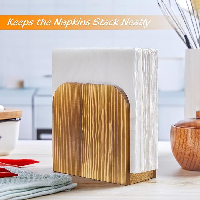 ALELION Brown Wood Napkin Holder - Image 3