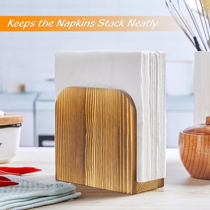 ALELION Brown Wood Napkin Holder - Image 3