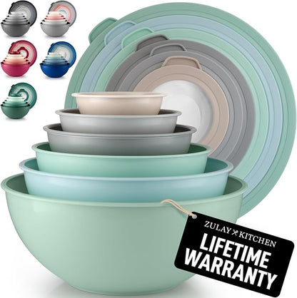 Zulay Kitchen 12 Piece Plastic Nesting Mixing Bowl Set by ZulayKitchen