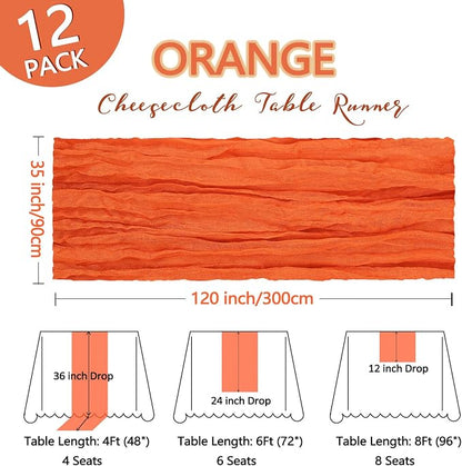 12 Pack Orange Cheesecloth Table Runner 10Ft Spring Gauze Cheese Cloth Table - Image 2