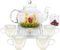 Glass Teapot Set, 40OZ/1200ml Stovetop Safe Glass Tea Kettle by GURUDAR
