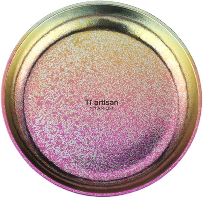 Titanium Camping Plate Titanium Pan Dish Plate Lightweight Round Dinnerware by Tiartisan