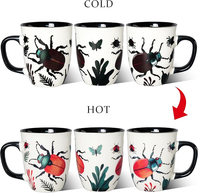 16 oz Beetle Coffee Mug, Color Changing Cup | Ceramic Mug - Image 4