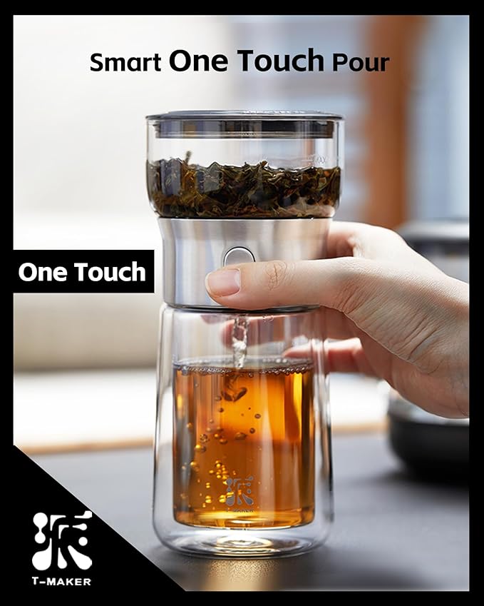 ZENS Modern Tea Infuser Teapot, One Touch Tea Maker - Image 2