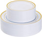 Goodluck 120PCS Gold Plastic Plates, Heavy Duty Disposable Gold Plates with 60 10.25 inch Dinner Plates and 60 7.5 inch Dessert Plates, Disposable Plates for Party, Holiday, Wedding