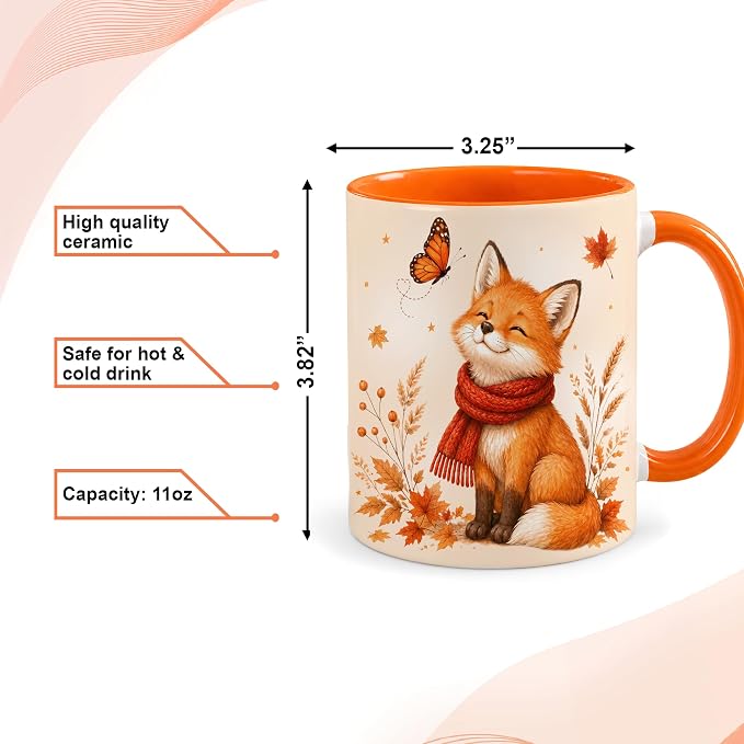 Hyturtle Fall Fox Coffee Mug And Keychain - Image 4