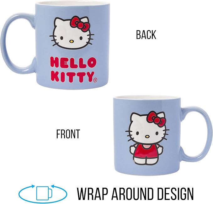 Silver Buffalo Sanrio Hello Kitty, Wax Resist Ceramic Pottery Mug, 20oz | 0.59 - Image 5