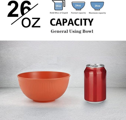 Wheat Straw Bowls Set of 8, Microwave Safe Bowls - Image 3