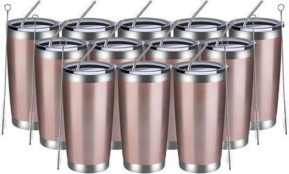 MEWAY 20oz Tumbler 12 Pack Double Wall Vacuum Insulated Travel Mug Bulk by MEWAY