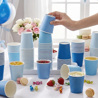 Mimorou 300 Pack 8 oz Disposable Blue Paper Cups, Coffee Cups - Image 5