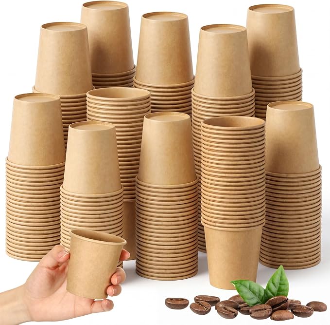100 Pack 6oz Mini Coffee Cups Disposable Paper Cups Hot or Cold Beverage Cup by Unknown