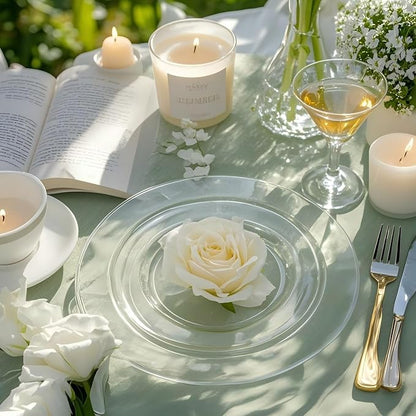 FLOWERCAT 60PCS Clear Plastic Plates - Image 7