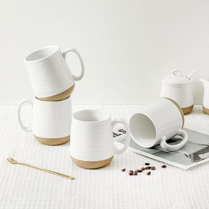 HASENSE Coffee Mugs Set of 4, 15oz Ceramic Coffee Cups - Image 6
