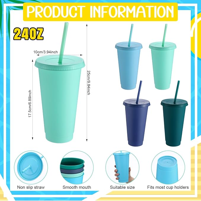 Honeydak 30 Pack Tumbler with Straw and Lid Bulk Cups - Image 3