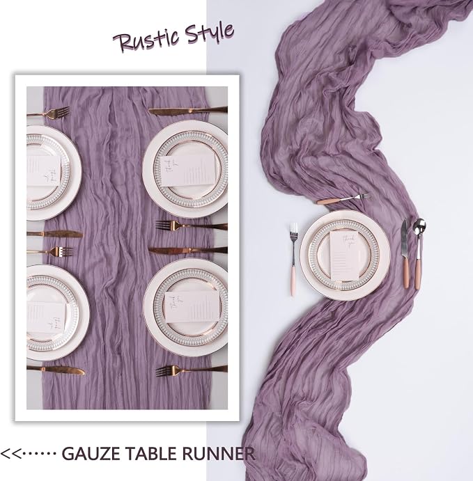 6 Pack Grape Purple Cheesecloth Table Runner 10Ft Gauze Cheese Cloth Table - Image 6