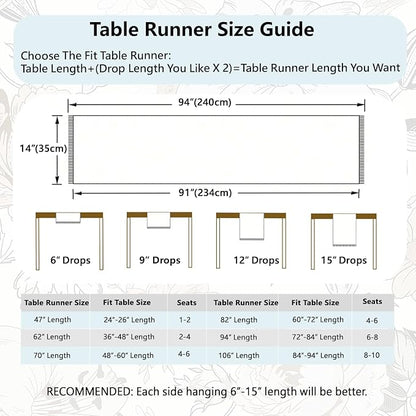 Farmhouse Boho Rustic Neutral Table Runner Decor - Image 6