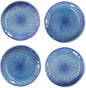 roro 5 Inch Ceramic Handmade Canape Plates, Glossy Coral Blue, Set of 4