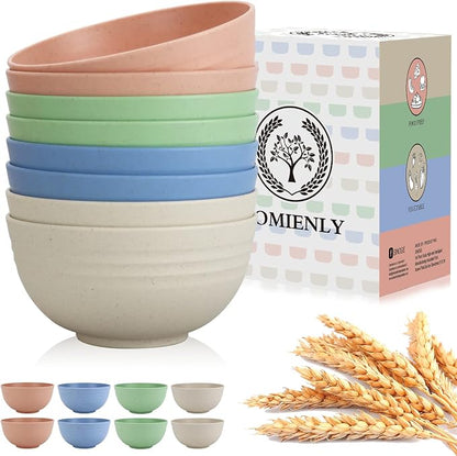 Wheat Straw Bowls, Unbreakable Cereal Bowls Microwave Safe, Dishwasher Safe by HOMIENLY