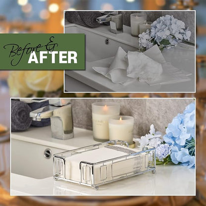 Guest Towel Holder Tray for Bathroom Countertop, Powder Room & Vanity Use - Image 8