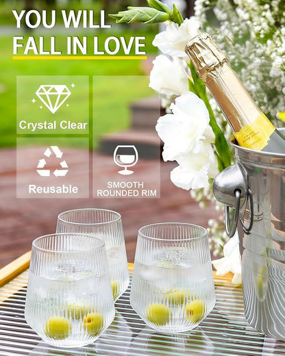 40 Pack Plastic Wine Glasses, 12 Oz Disposable Cocktail Whiskey Glasses | - Image 6