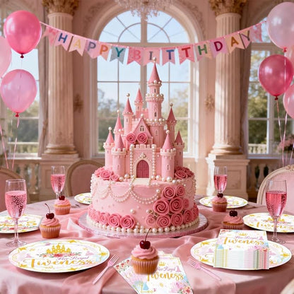 96Pcs Princess 5th Birthday Decorations Tableware Set Her Royal Fiveness - Image 5