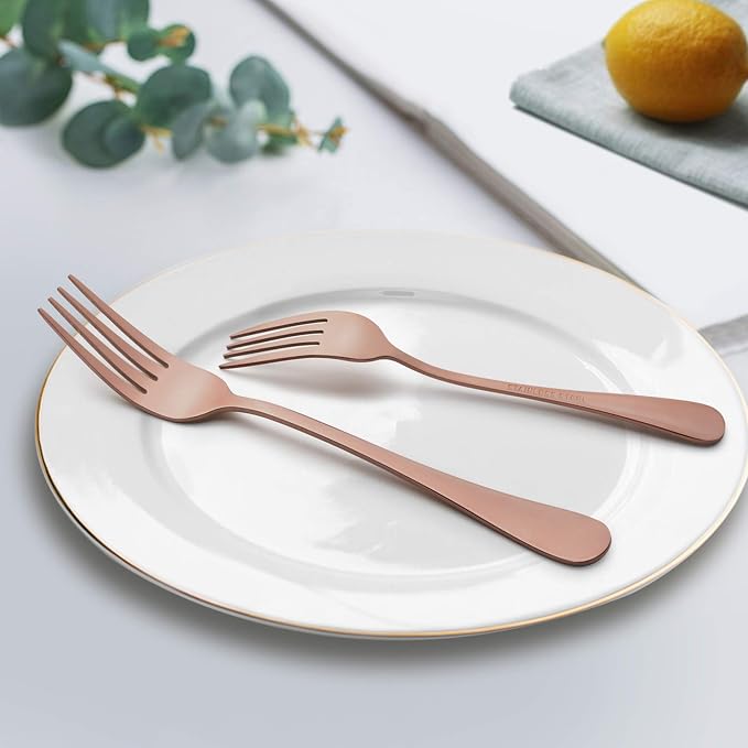 LIANYU Copper Silverware Flatware Set, 60 Piece Cutlery Set - Image 5