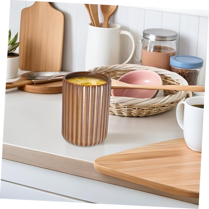 Retro Ceramic Water Mug Vintage Striped Drinking Cup - Image 7