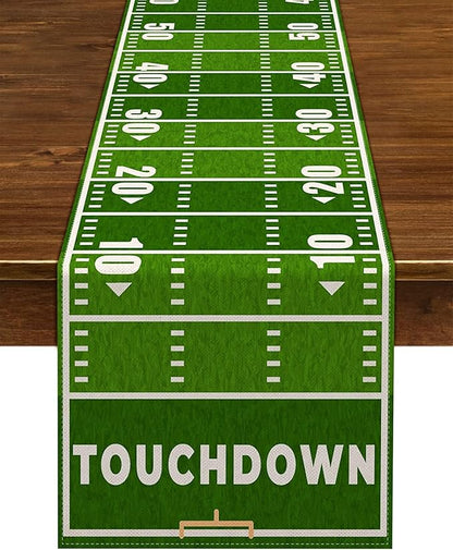 Nepnuser American Football Court Table Runner Touch Down Football Birthday by Nepnuser