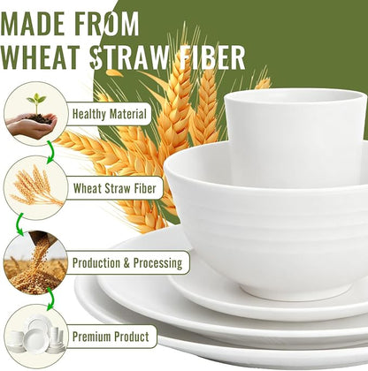 40 PCS Wheat Straw Dinnerware Sets, Service - Image 9