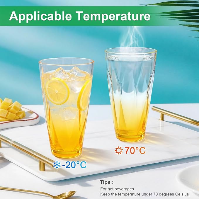 20oz Plastic Reusable Drinking Glasses 6PCS, Vibrant Tumblers - Image 8