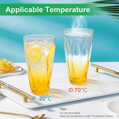 20oz Plastic Reusable Drinking Glasses 6PCS, Vibrant Tumblers - Image 8