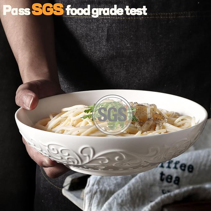 Pasta Bowls 32oz, Ceramic Large Salad Bowls 8 inch, Entertaining, Dinner - Image 3