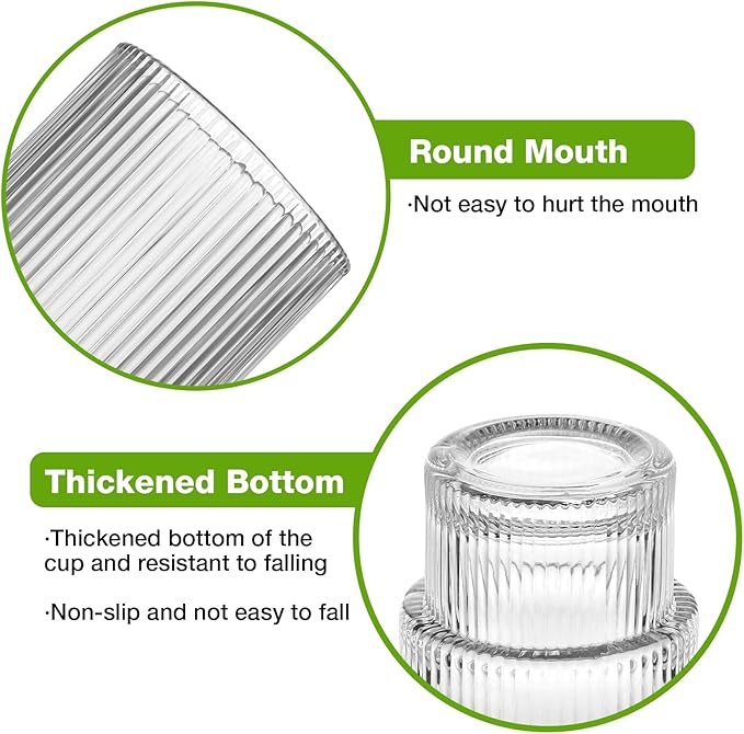 Qipecedm® 6 Pack Ribbed Drinking Glasses, 16 oz Vintage Glass Cups, Highball - Image 7