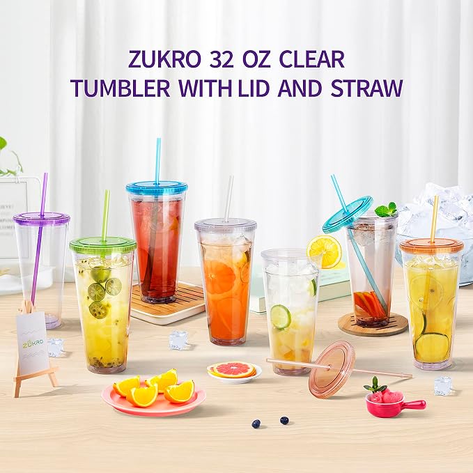 Zukro Clear Double Wall Plastic Tumbler - Image 9