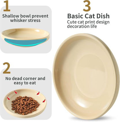 3 PCS Ceramic Cat Bowls, 5.5 in Pet Food Bowl Cat Dishes - Image 4